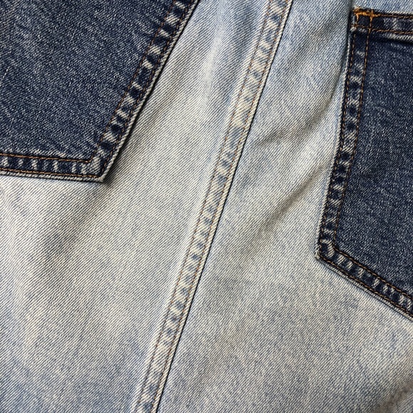 Madewell Pieced Mccarren Raw Hem Denim Miniskirt - Picture 6 of 8